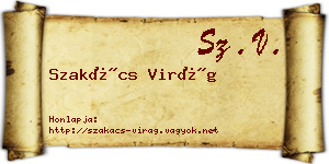Szakács Virág névjegykártya